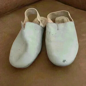 Born Blue/Gray leather slingback slip on shoes womens 8